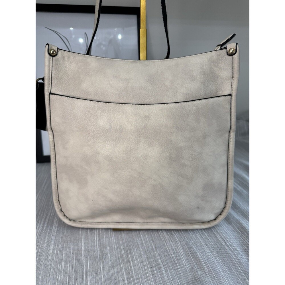 Jen & Co Faux Leather Crossbody Shoulder Bag Gray Gold Tone Hardware